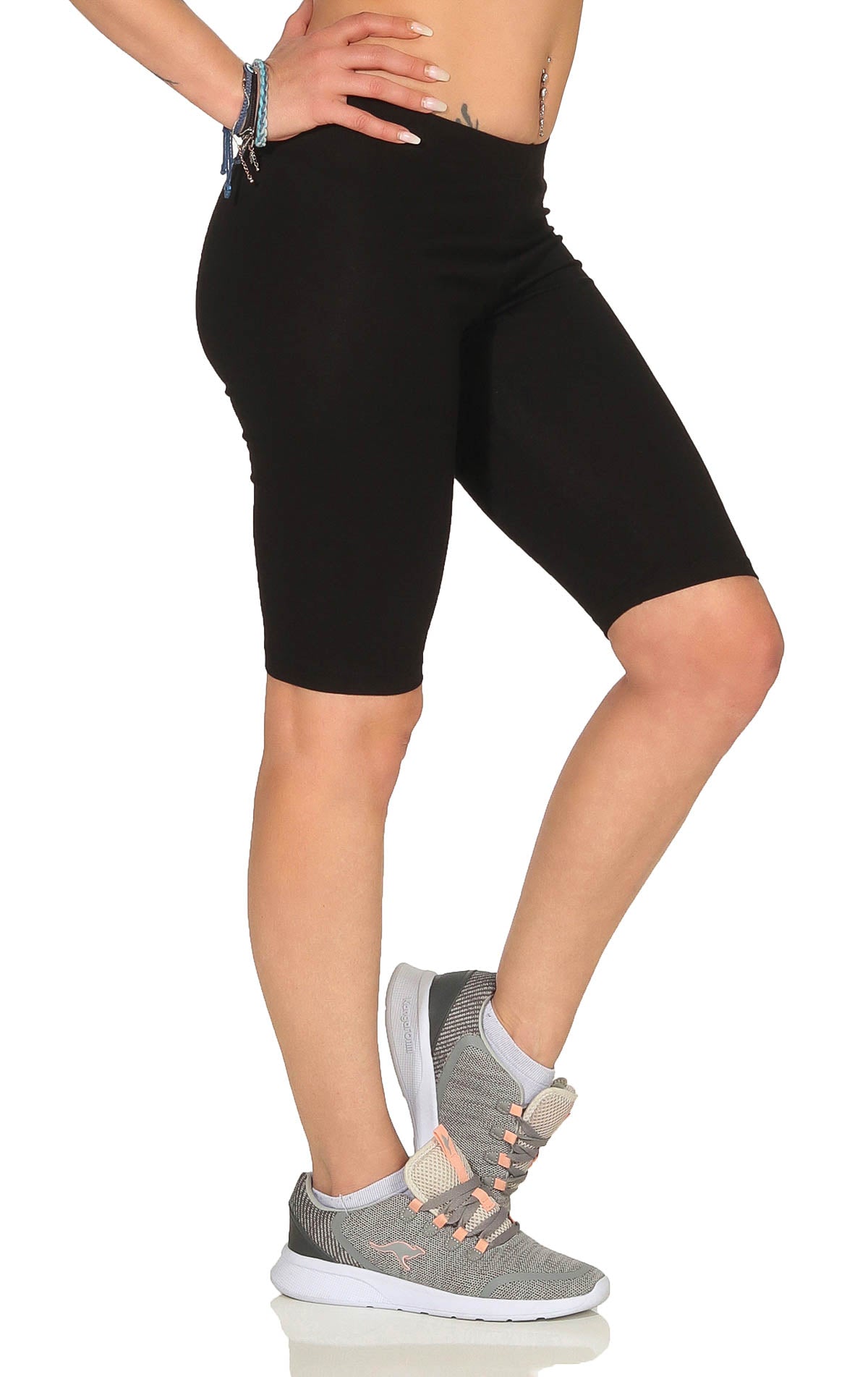 Leggings Radlerhose Damen Weiß Kurz Celodoro Damen Kurzleggings